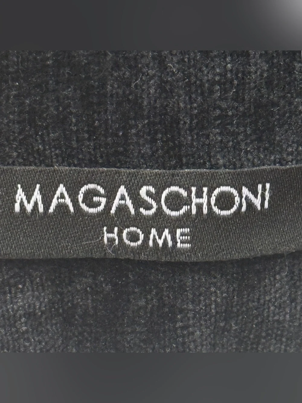 Magaschoni Home Velvet Lumbar Pillow – 3 Rhinestone Skulls – Down Filled – EUC